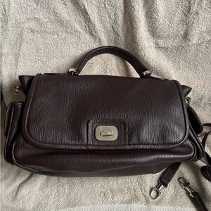 Mauve Burgundy Leather Satchel